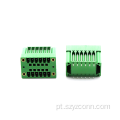 Bloco de terminais plugável com passo de 3,81 mm verde 12P